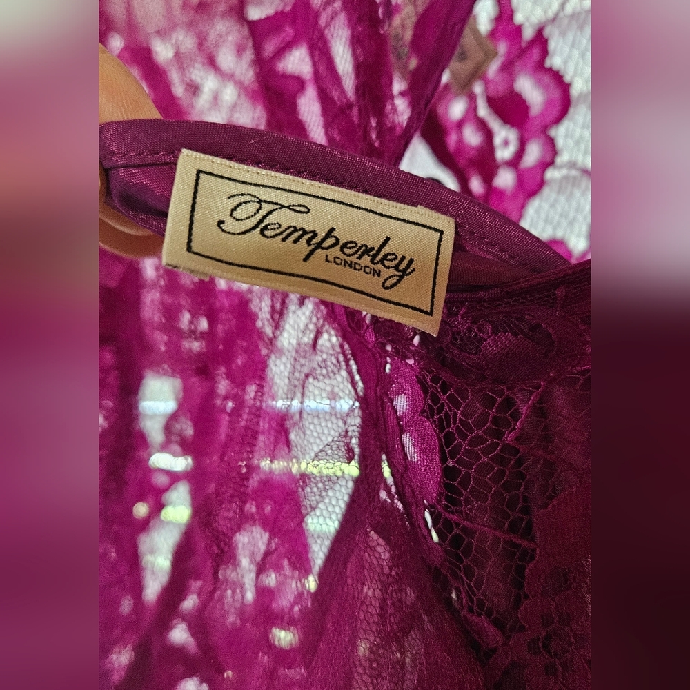Temperley London Elegant Lace Magenta Dress Size 8 - Picture 4 of 8